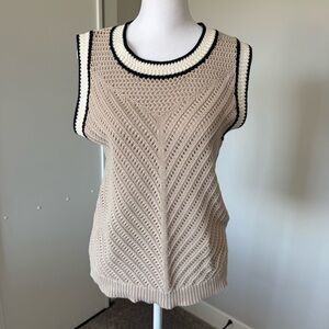 NWT Evereve Beige and Cream Knit Tank